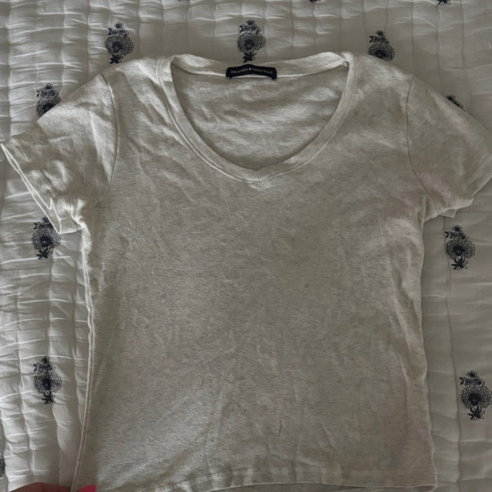 Brandy melville Women's Short Sleeve Grey Tee